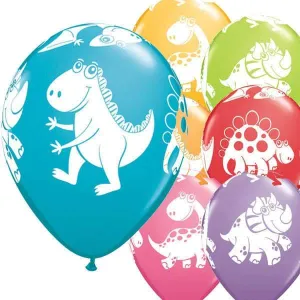 11" Cute And Cuddly Dinosaurs Latex Balloons 6pk