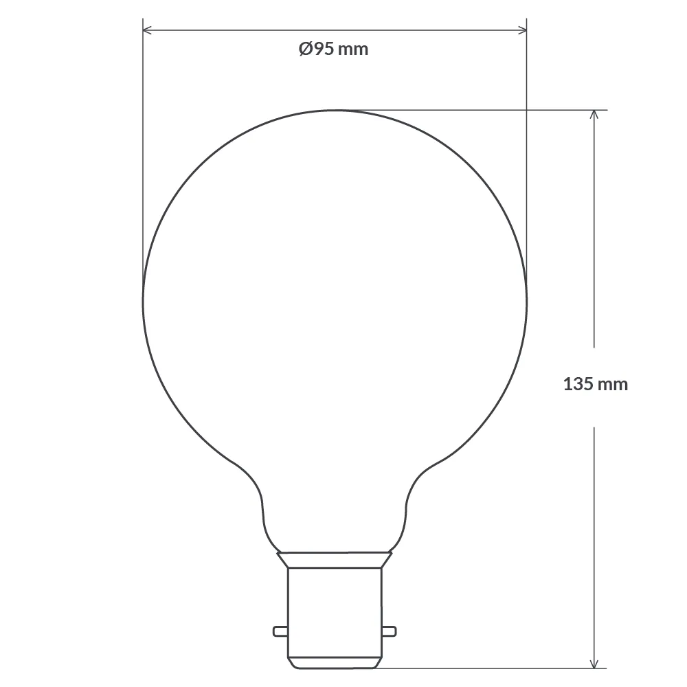 12W G95 LED Globe B22 Matte Finish in Soft White