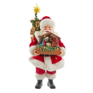 13" Fabriché™ Battery Operated LED Santa With Nativity Set