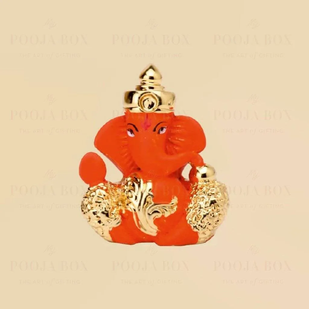 24 K Gold Foil Mukut Ganesha