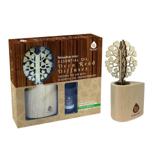 3D Wooden Tree Reed Diffuser with Peppermint Essential Oil