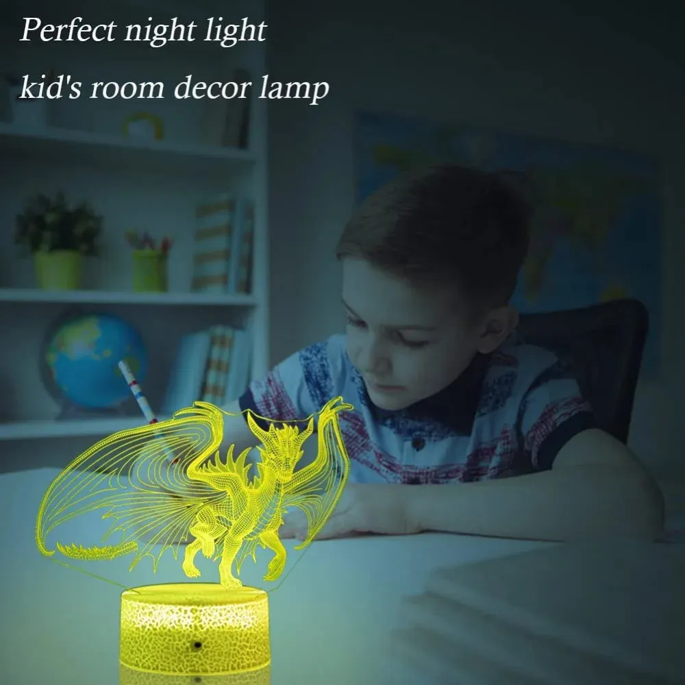 Animal Dragon 3D LED Remote Night Lamp