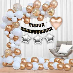 Anniversary Decorations Rosegold & White 63 Pcs