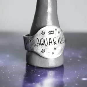 Aquarius Zodiac Ring