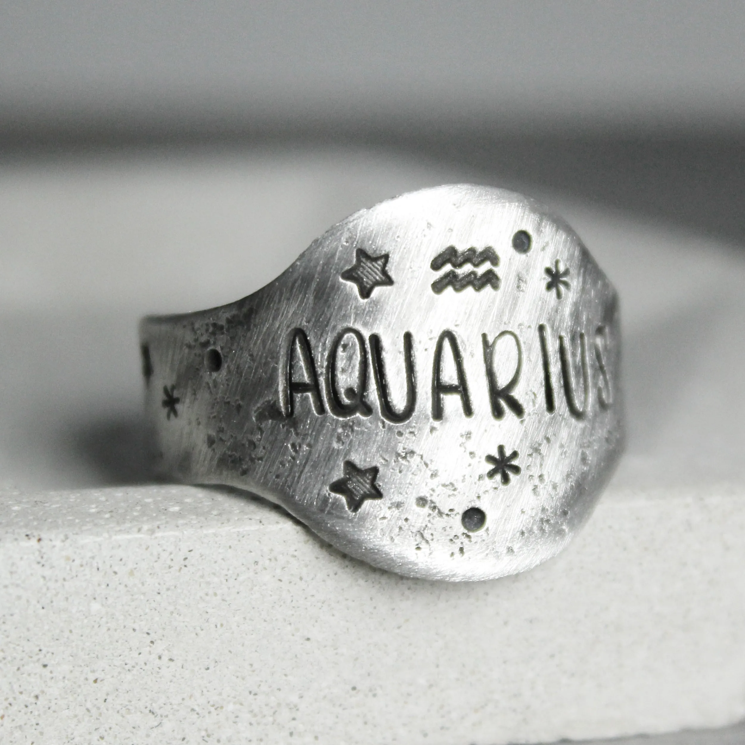 Aquarius Zodiac Ring