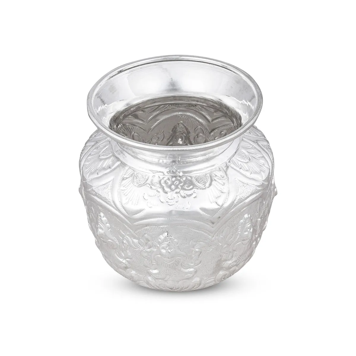 Ashtalakshmi Chombu - 5.5 x 4.5 Inches | German Silver Lota/ Ashtalakshmi Kalasam for Pooja/ 280 Gms Approx