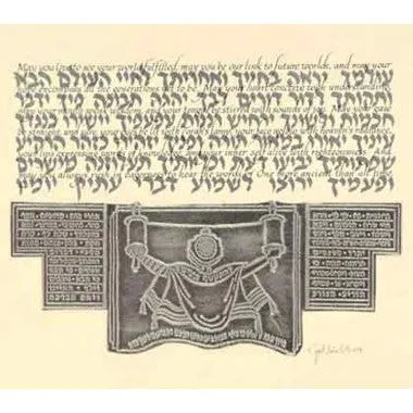 Bar Mitzvah Blessing - Custom Framed Jewish Art By Gad Almaliah