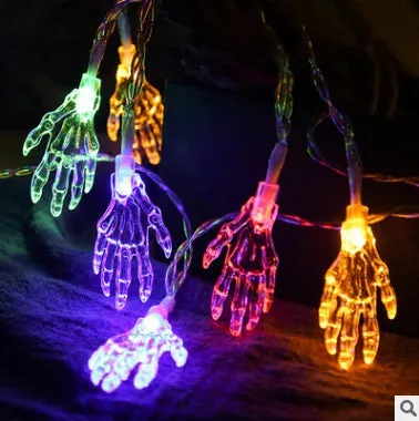 Battery-Operated LED String Halloween Skull Lights