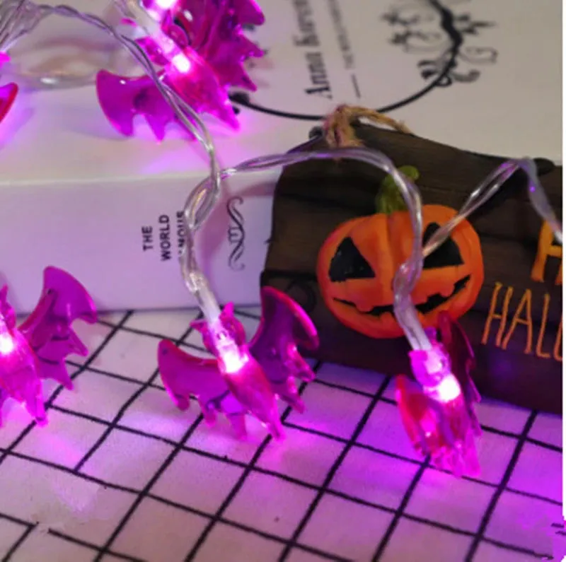 Battery-Operated LED String Halloween Skull Lights