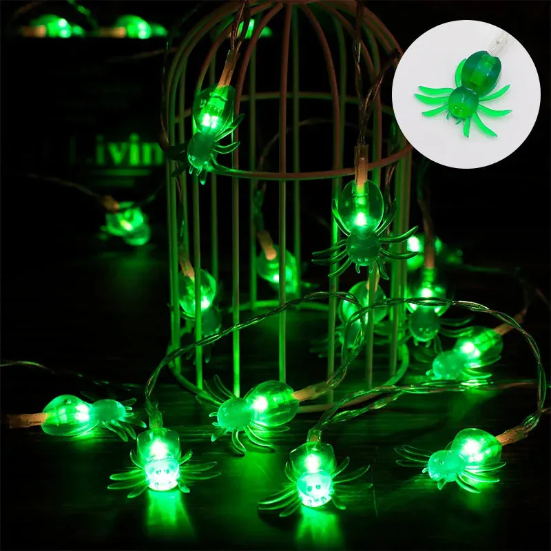 Battery-Operated LED String Halloween Skull Lights