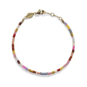 Berry Eldorado Gold Plated Bracelet w. Red & Pink/Rose Beads