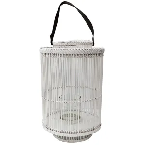 Bodrum White Lantern 30cm