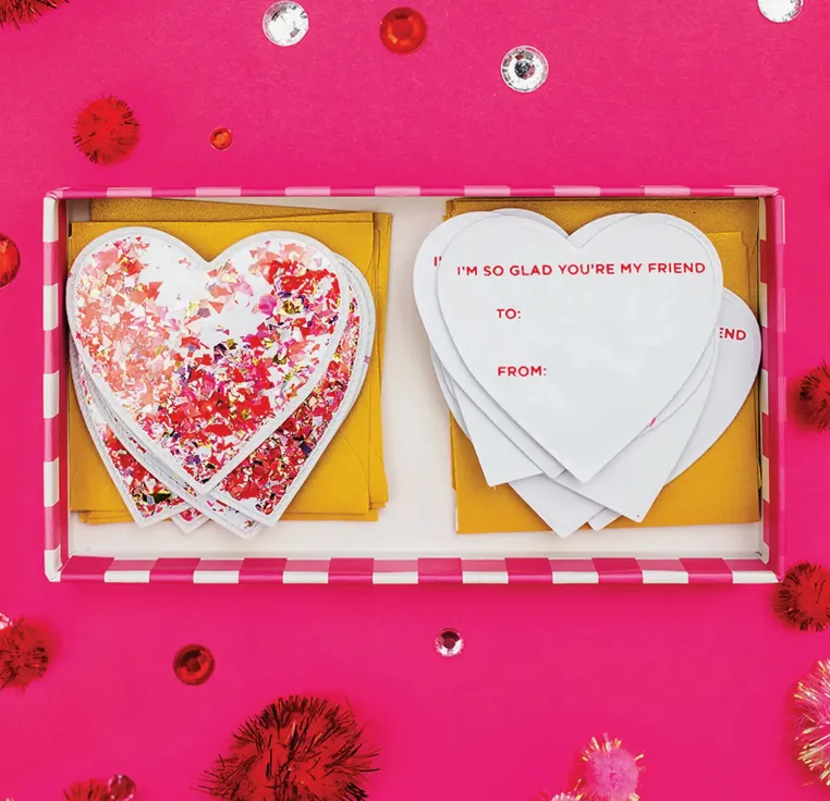 Boxed Confetti Heart Cards