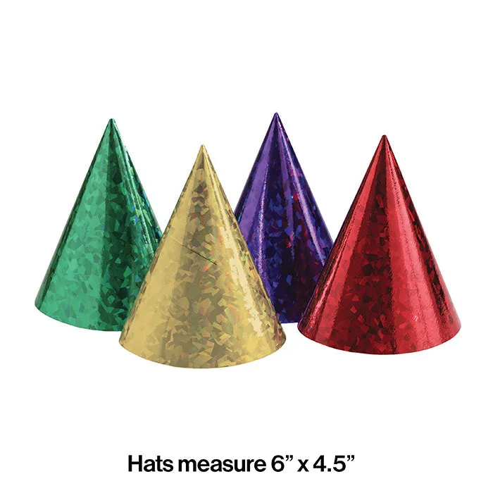 Bulk Assorted Prismatic Party Hats (48 per Case)