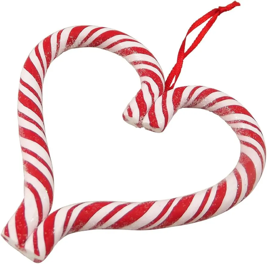 Candy Cane Heart Ornament