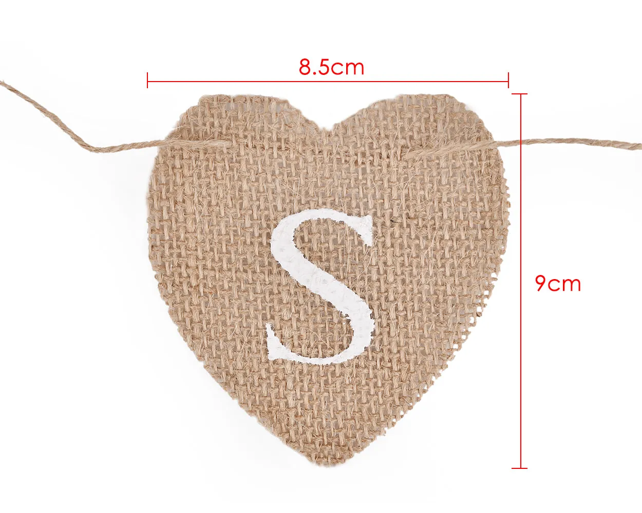 Cards Banner Heart Shaped Jute Burlap Banner