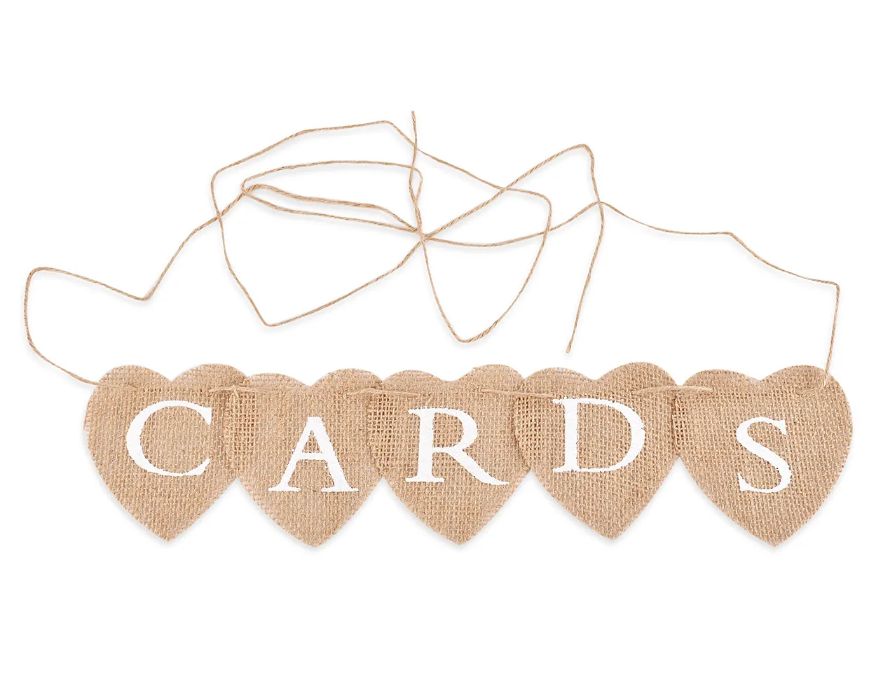 Cards Banner Heart Shaped Jute Burlap Banner