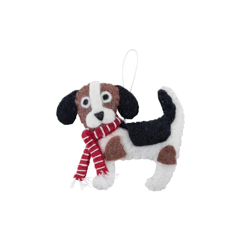 Christmas beagle with red scarf