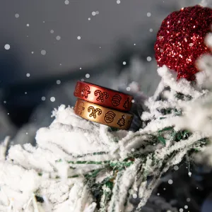 Christmas Icons Silicone Ring - Engraved Dual Layer