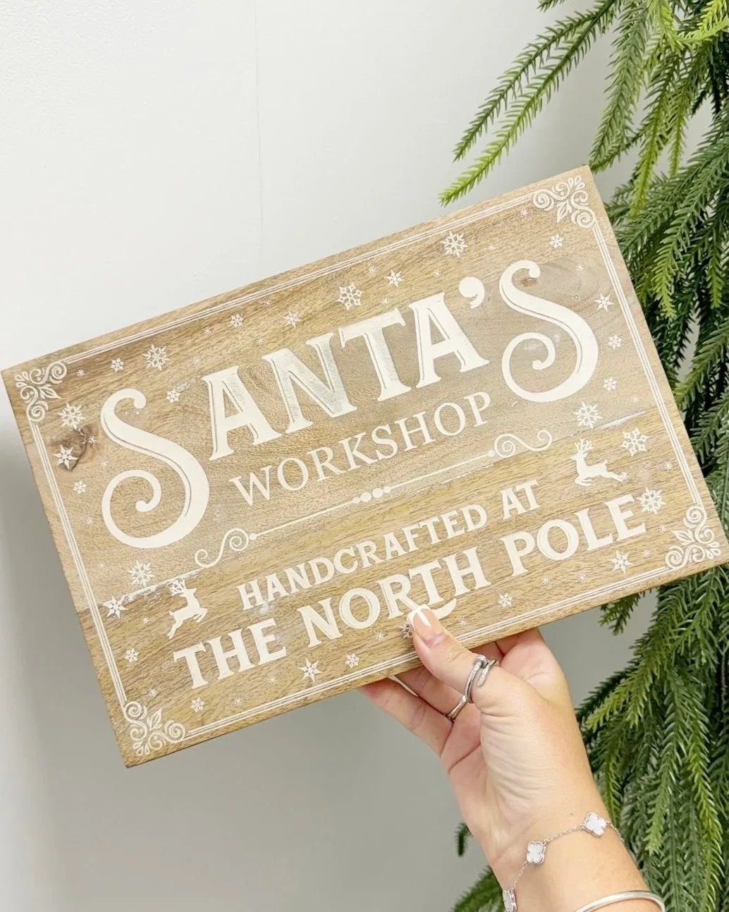 Christmas Wooden Santa’s Workshop Sign