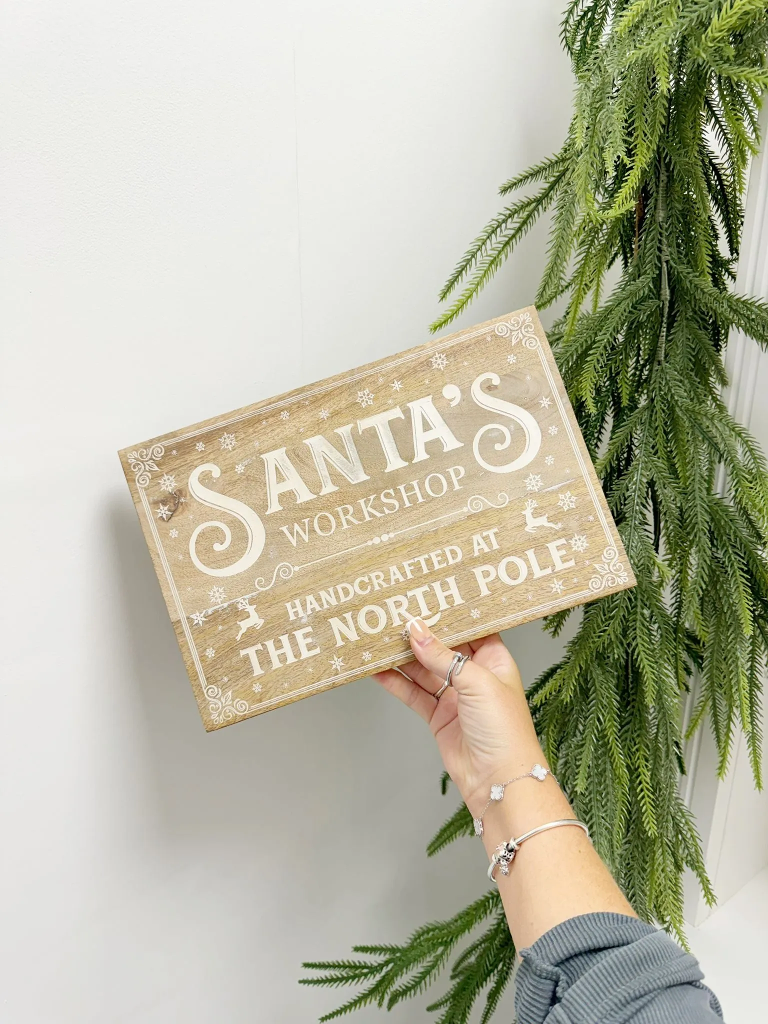 Christmas Wooden Santa’s Workshop Sign