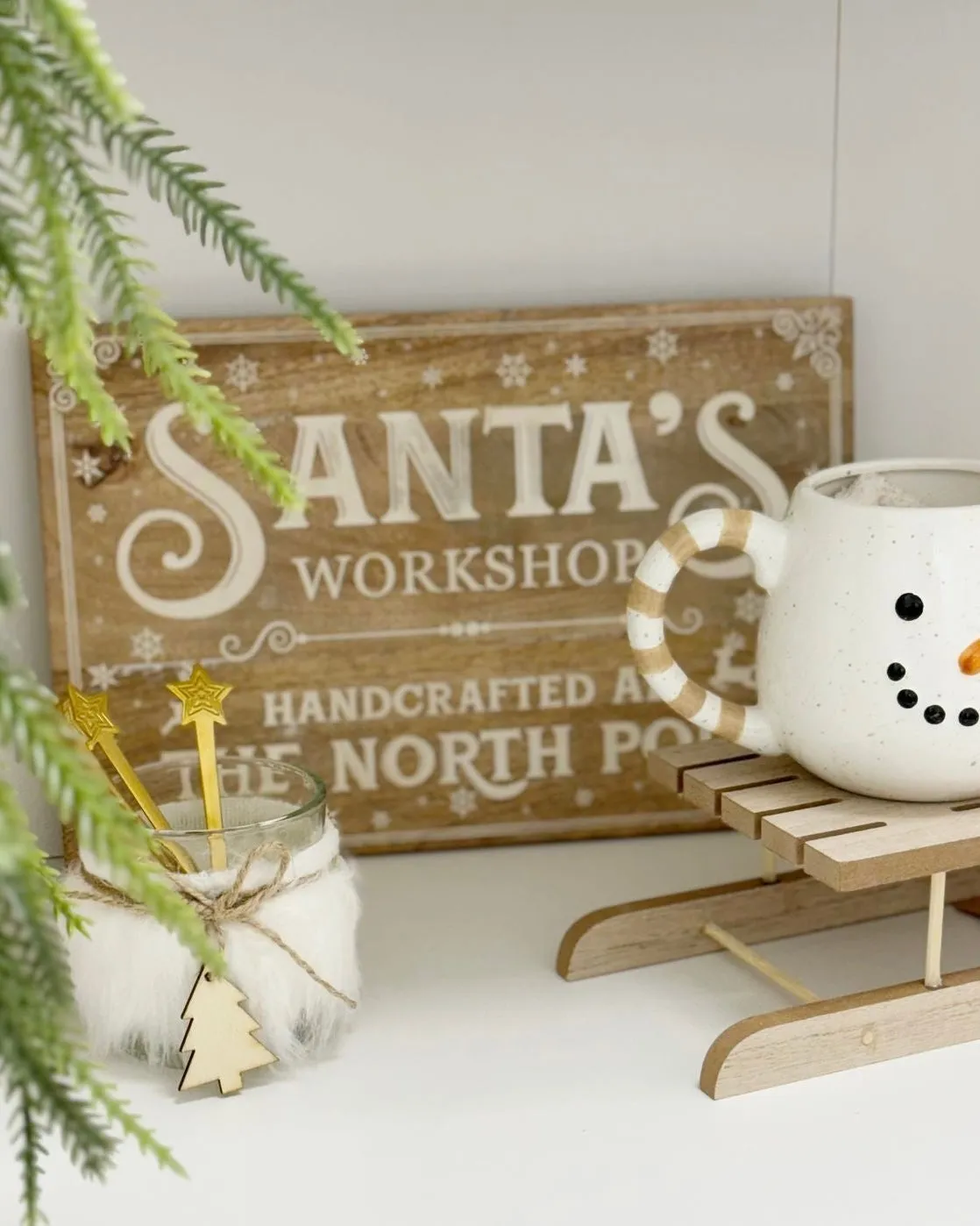 Christmas Wooden Santa’s Workshop Sign