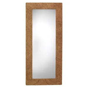 Coastal Style Natural Seagrass Harbor Floor Wall Mirror