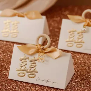 Cute Handbag Style Wedding Favor Gift Box with 囍