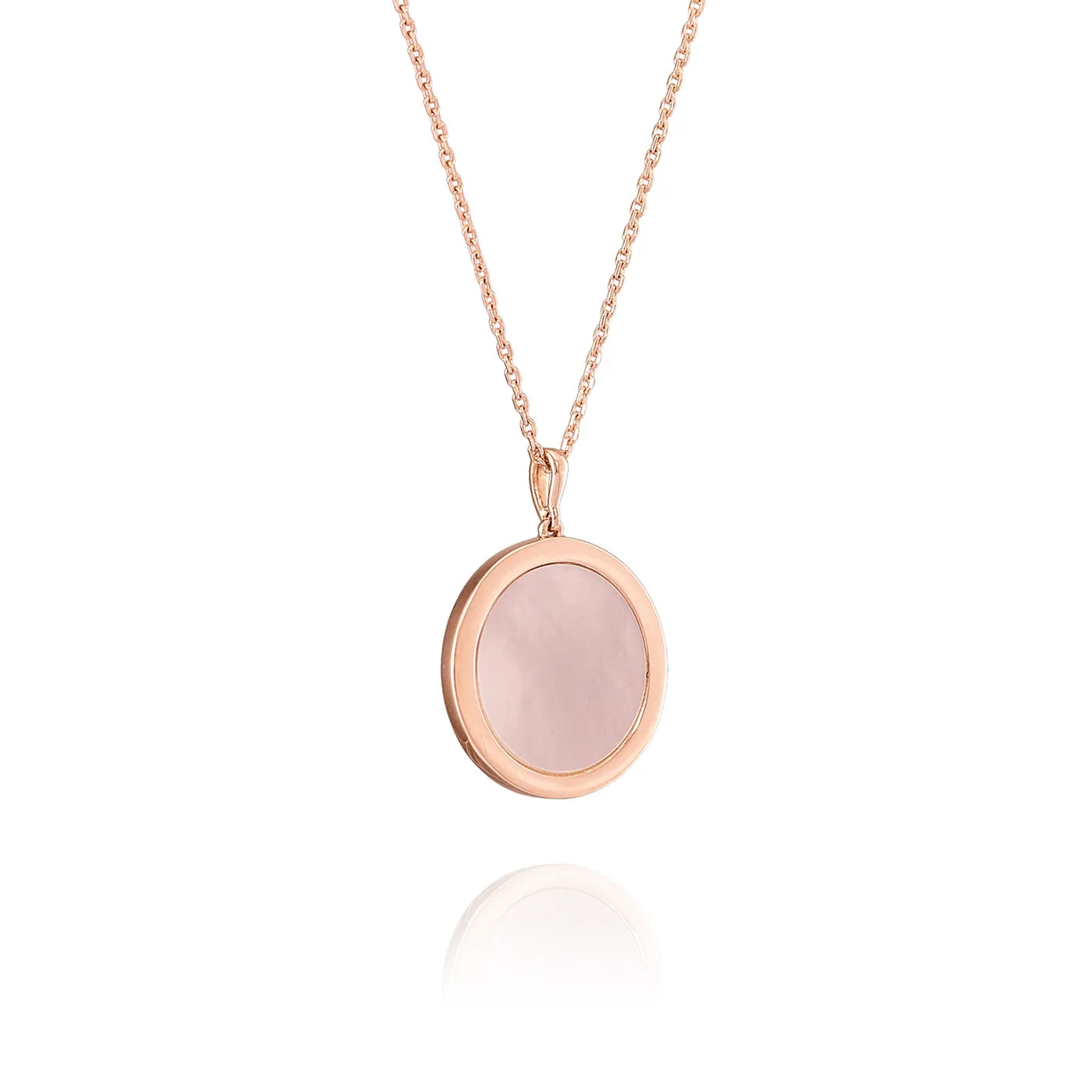 Divine Grace Pendant 18kt Rose Gold with Pink Opal