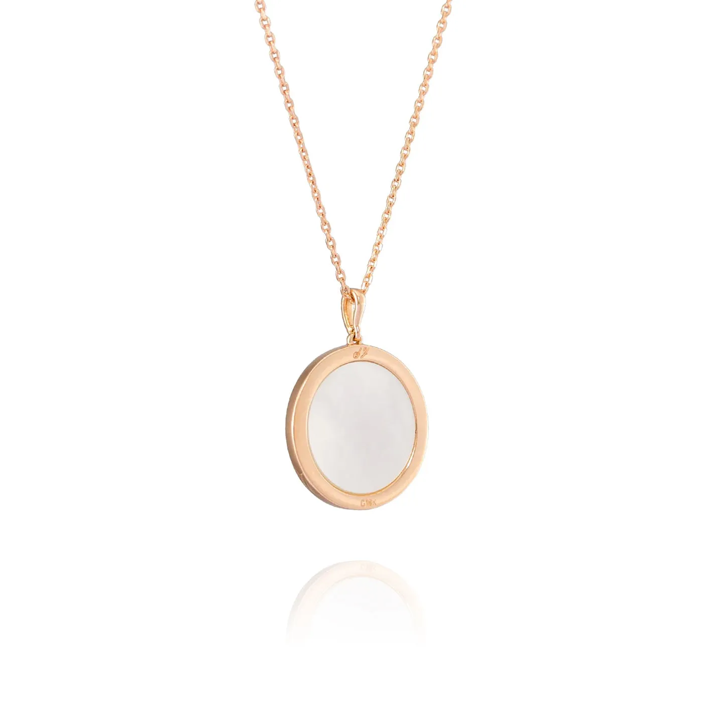 Divine Grace Pendant 18kt Rose Gold with White Mother of Pearl