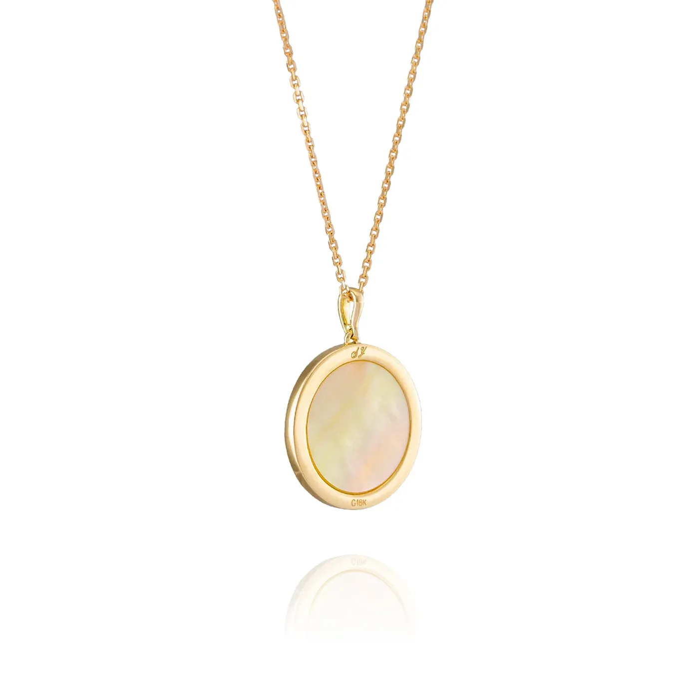 Divine Grace Pendant 18kt Yellow Gold with Gold Mother of Pearl