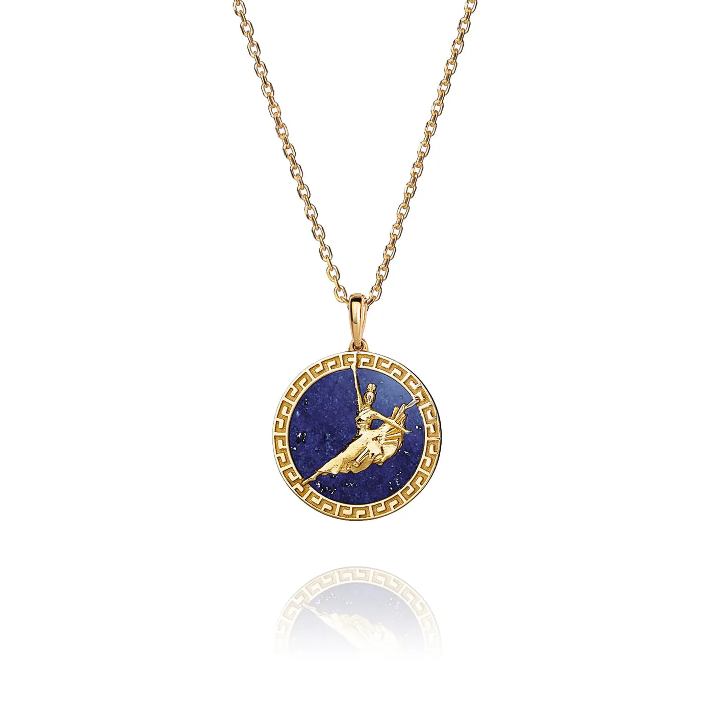 Divine Grace Pendant 18kt Yellow Gold with Lapis