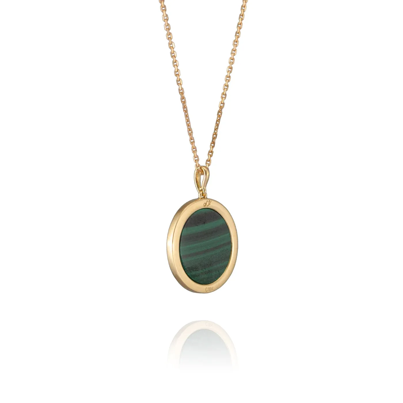 Divine Grace Pendant 18kt Yellow Gold with Malachite