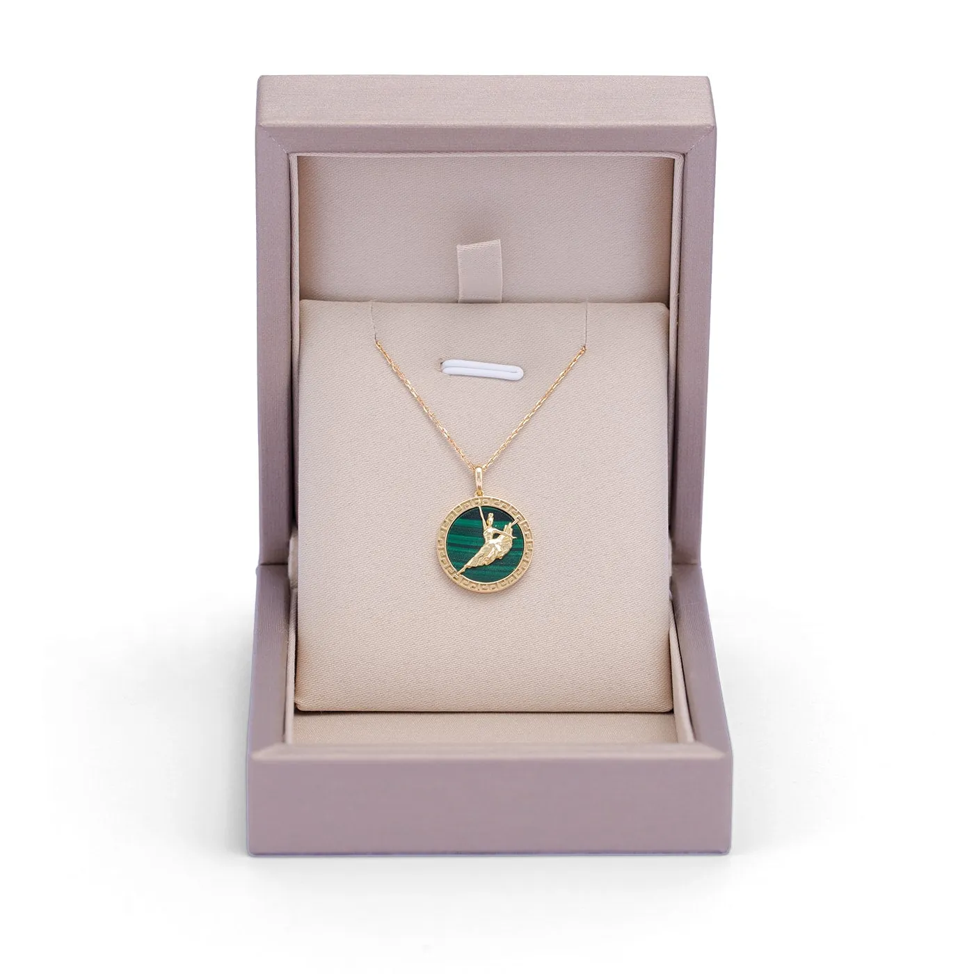 Divine Grace Pendant 18kt Yellow Gold with Malachite