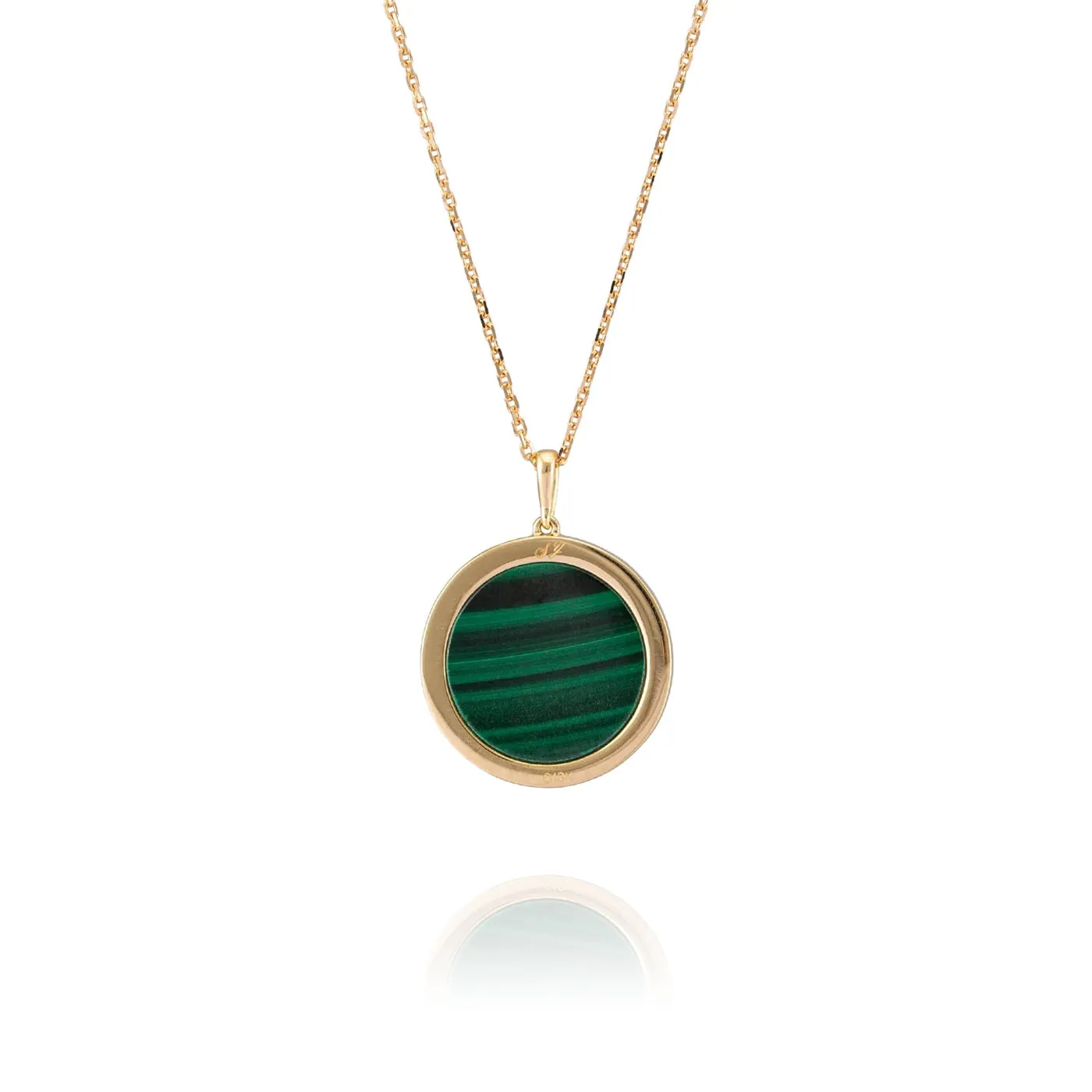 Divine Grace Pendant 18kt Yellow Gold with Malachite