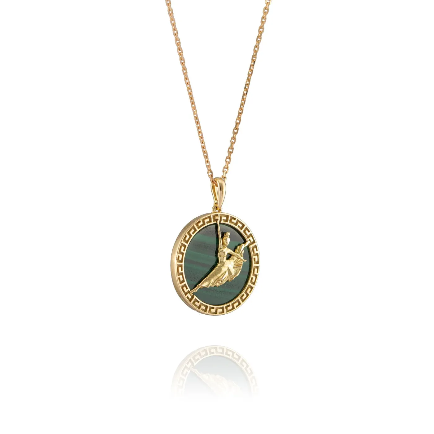 Divine Grace Pendant 18kt Yellow Gold with Malachite