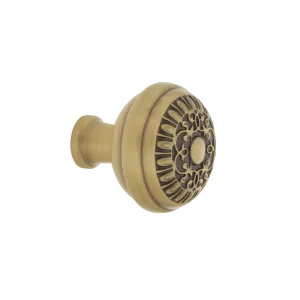 Egg And Dart Brass 1 3/8" Cabinet Knob in Antique Brass