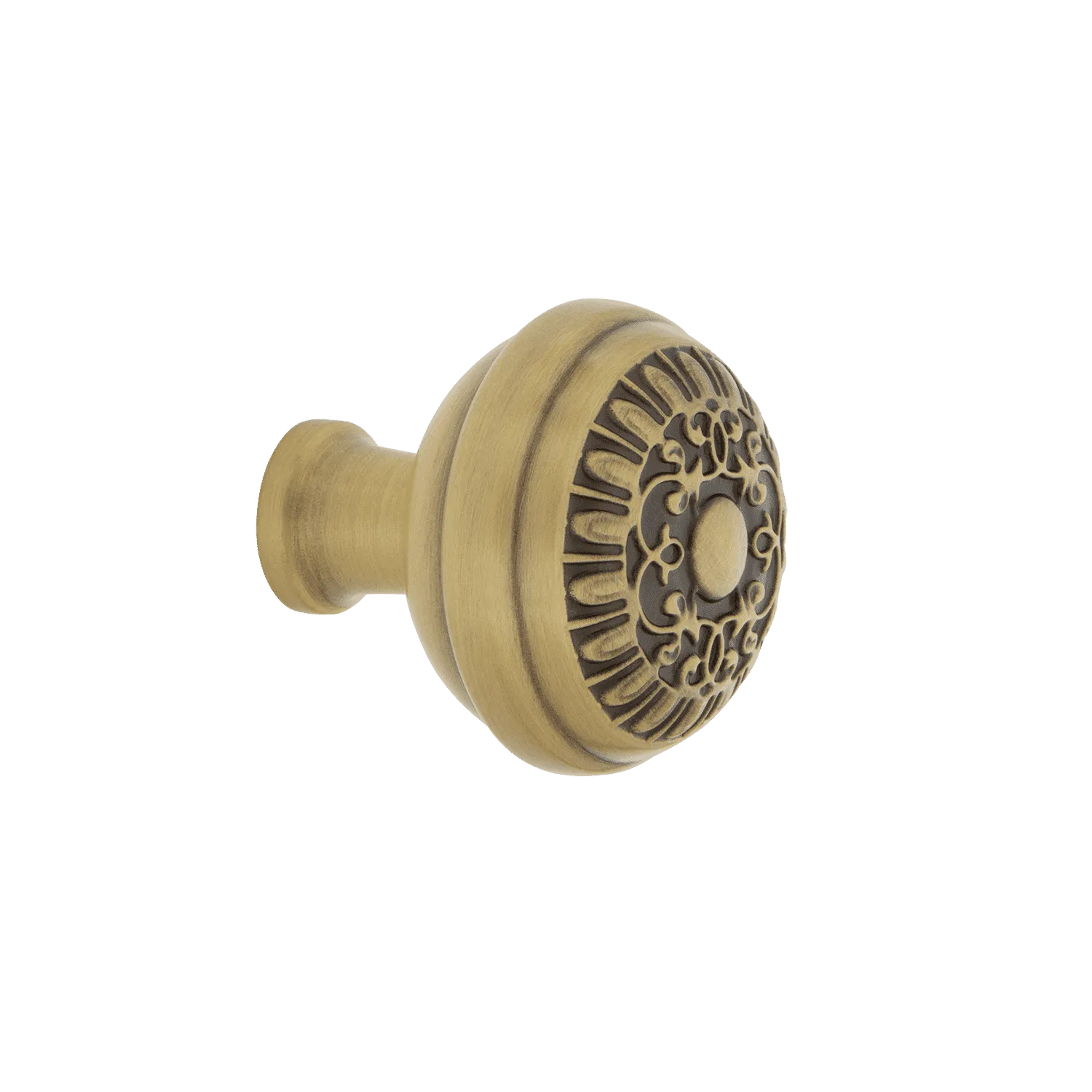 Egg And Dart Brass 1 3/8" Cabinet Knob in Antique Brass