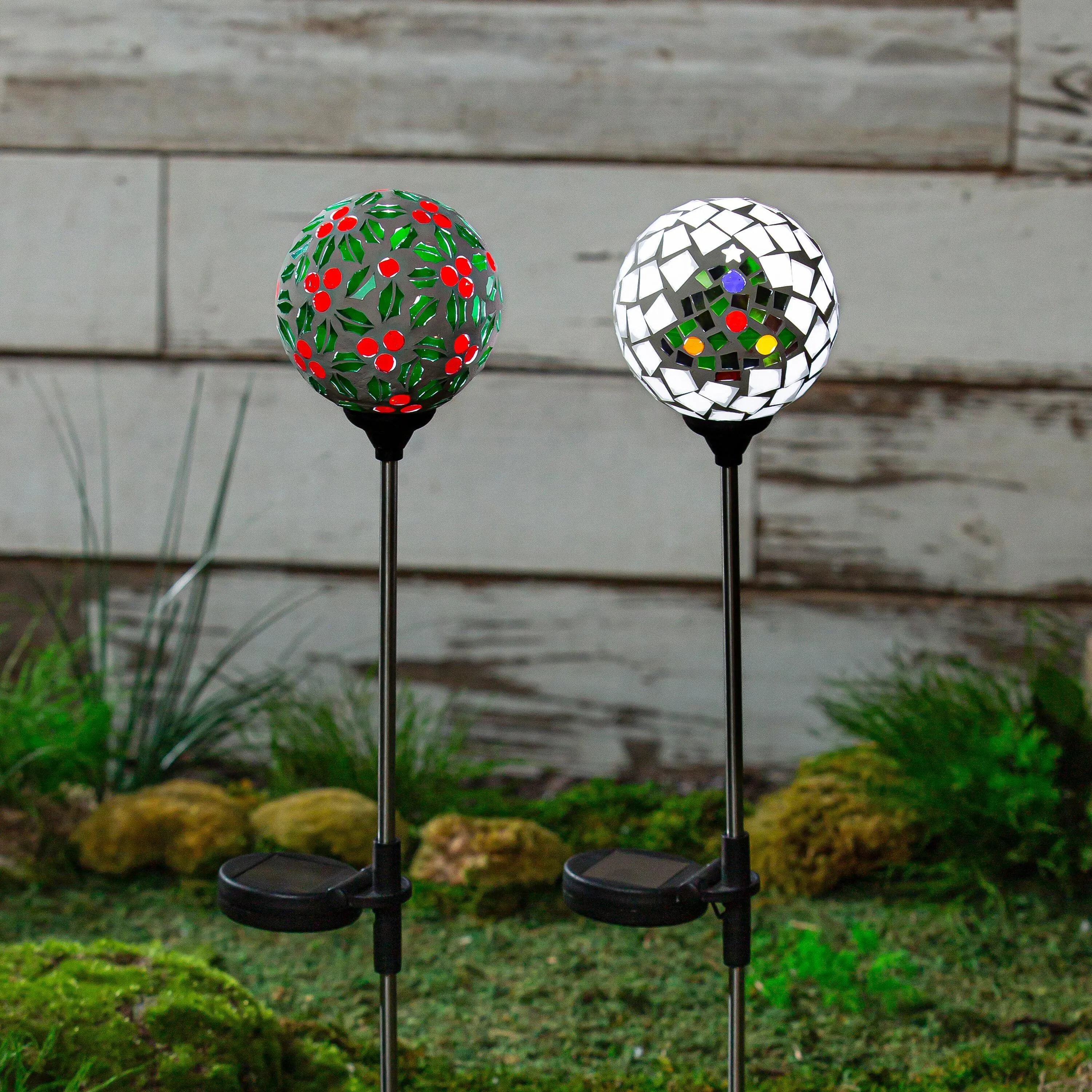 Festive Icons Mosaic Garden Stakes