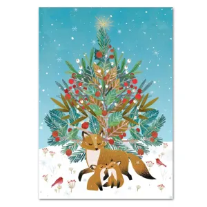 Fox Family Joyful Holiday Cards