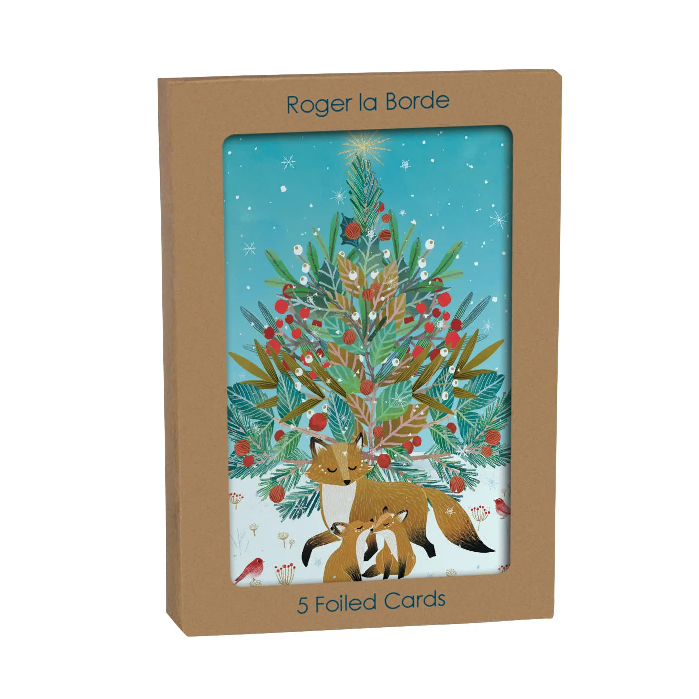 Fox Family Joyful Holiday Cards