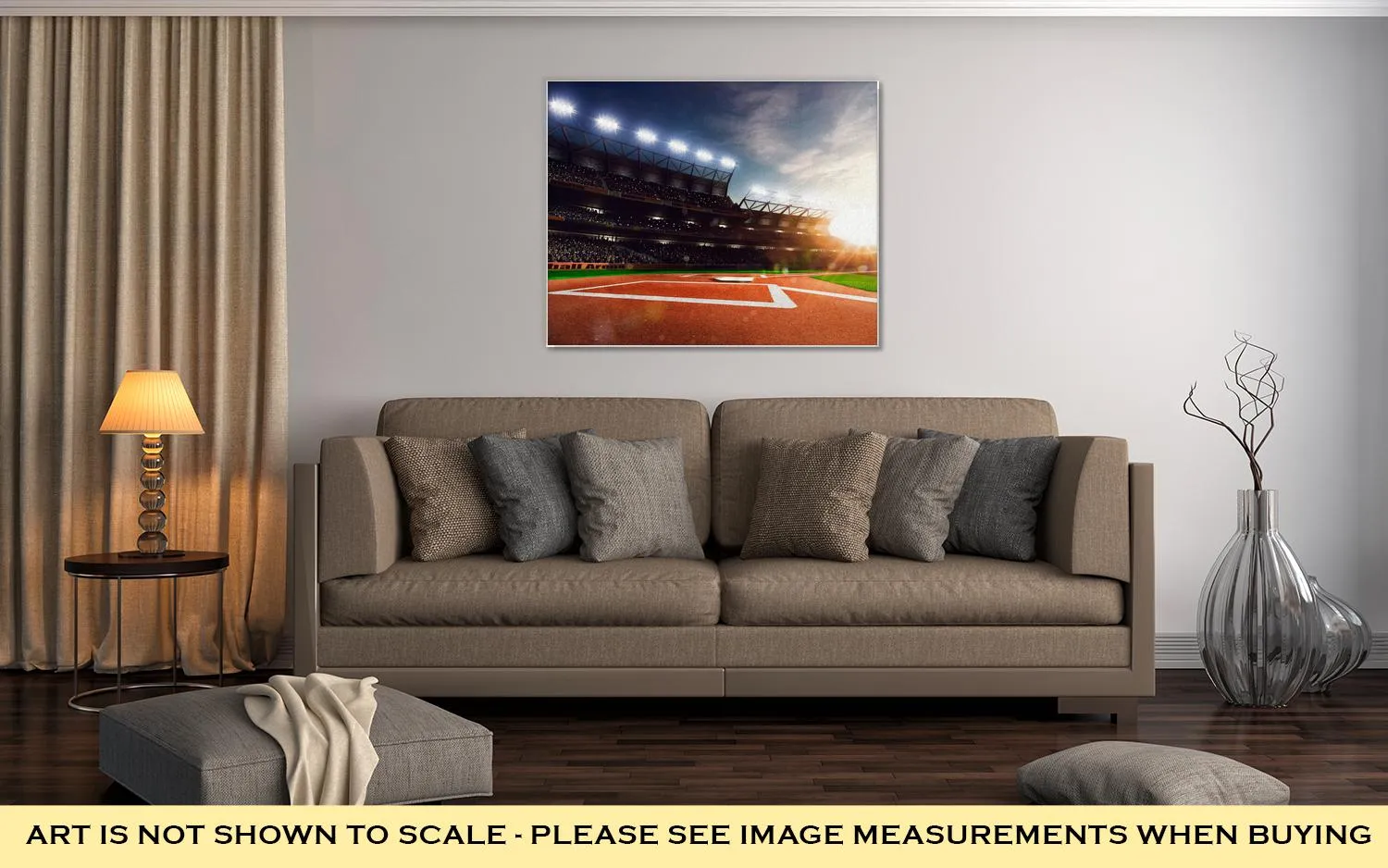 Gallery Wrapped Canvas, Professional Baseball Grand Arena In Sunlight