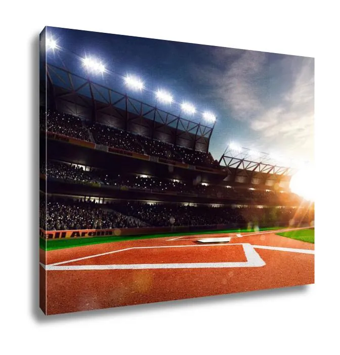 Gallery Wrapped Canvas, Professional Baseball Grand Arena In Sunlight