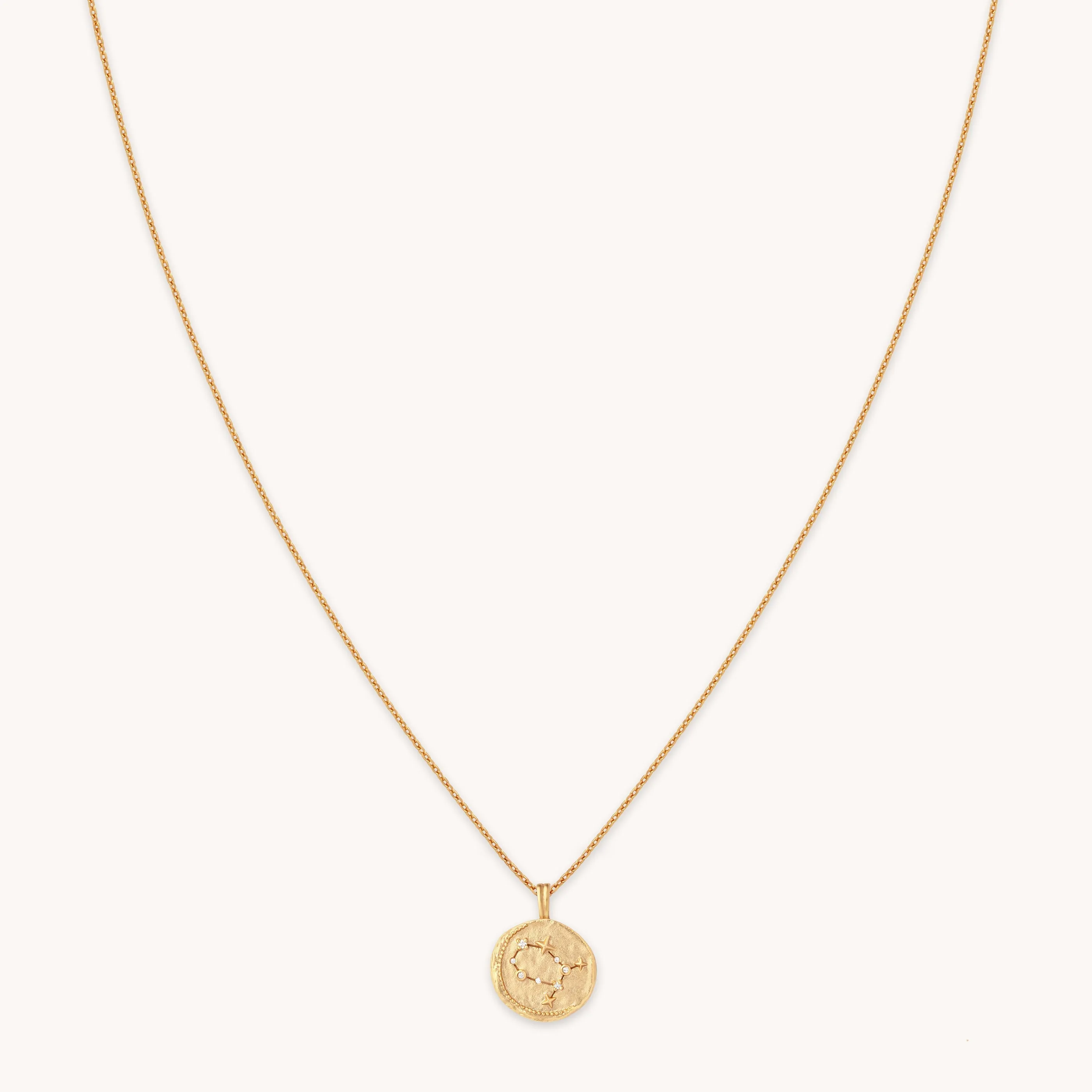 Gemini Zodiac Pendant Necklace in Gold