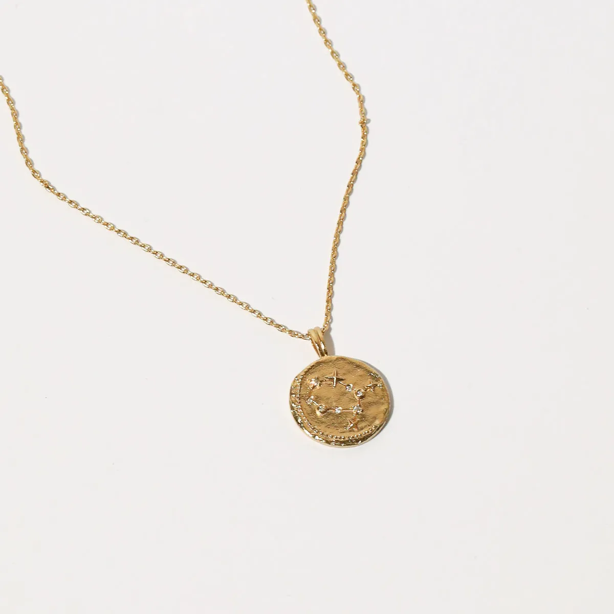 Gemini Zodiac Pendant Necklace in Gold