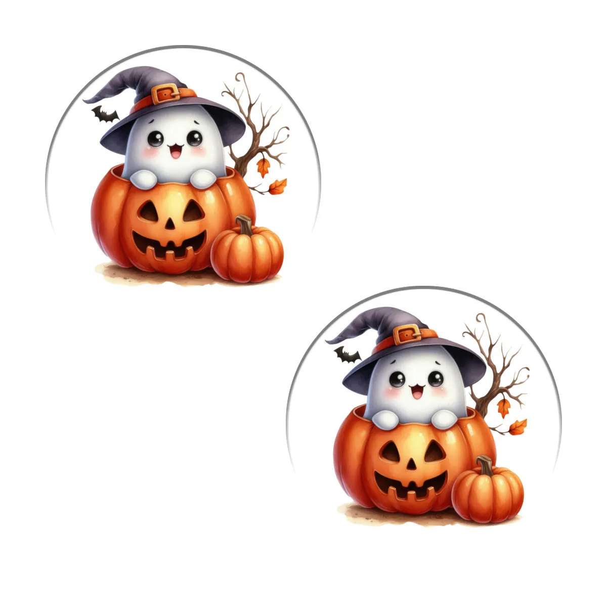 Ghostly Popup Pumpkin Coasters