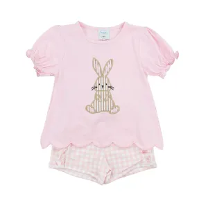 Girls Bunny Applique Short Set