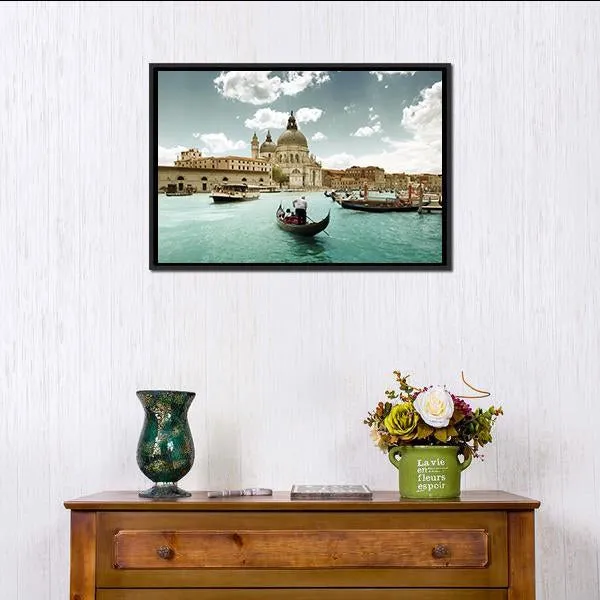 Grand Canal & Church  Venice Canvas Wall Art