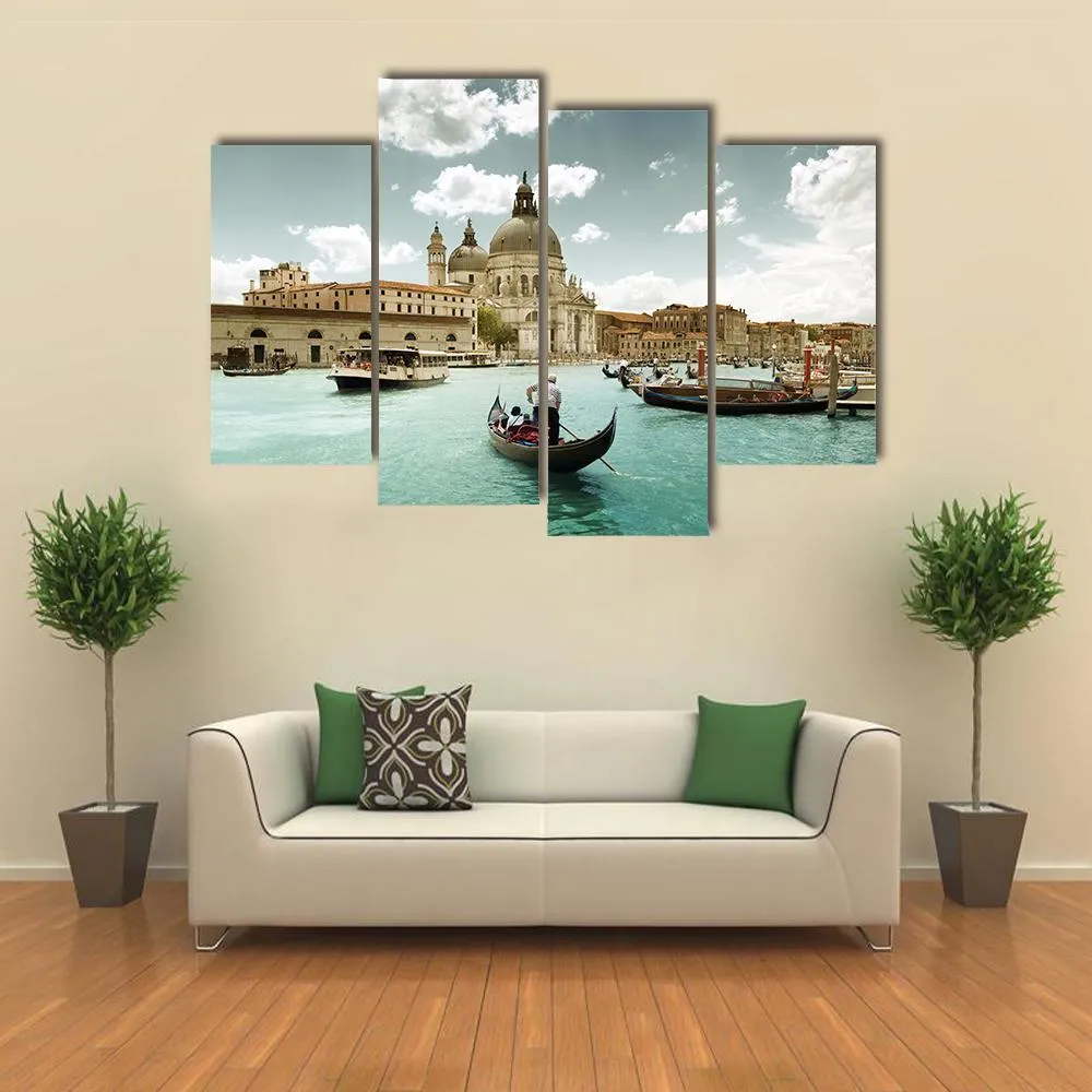 Grand Canal & Church  Venice Canvas Wall Art