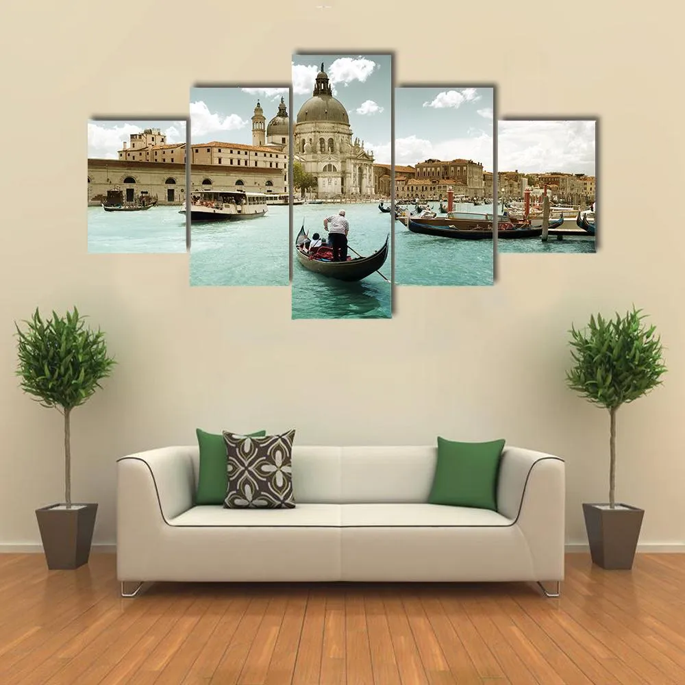 Grand Canal & Church  Venice Canvas Wall Art